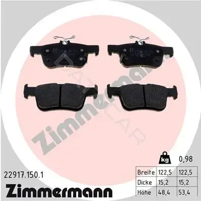 Тормозные колодки ZIMMERMANN 22917.150.1