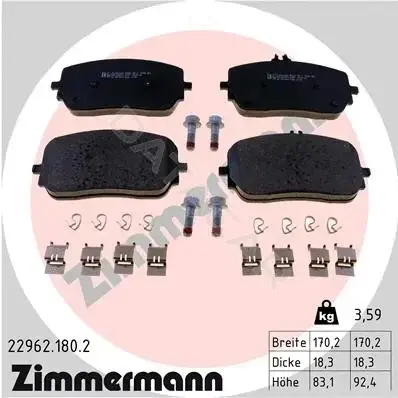 Тормозные колодки ZIMMERMANN 22962.180.2