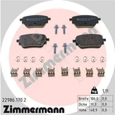 Тормозные колодки ZIMMERMANN 22986.170.2