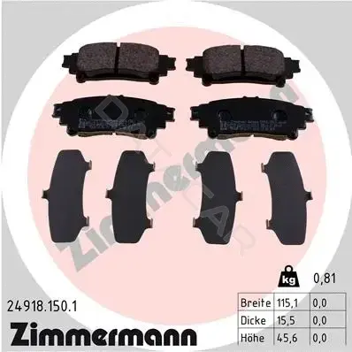 Тормозные колодки ZIMMERMANN 24918.150.1