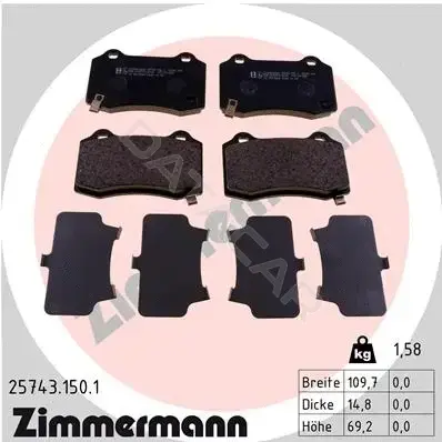 Тормозные колодки ZIMMERMANN 25743.150.1