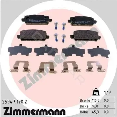 Тормозные колодки ZIMMERMANN 25947.170.2