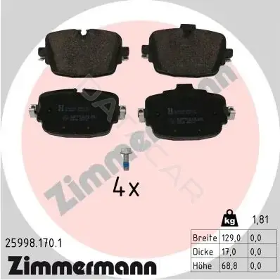 Тормозные колодки ZIMMERMANN 25998.170.1