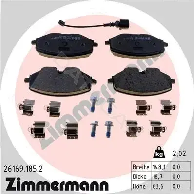 Тормозные колодки ZIMMERMANN 26169.185.2