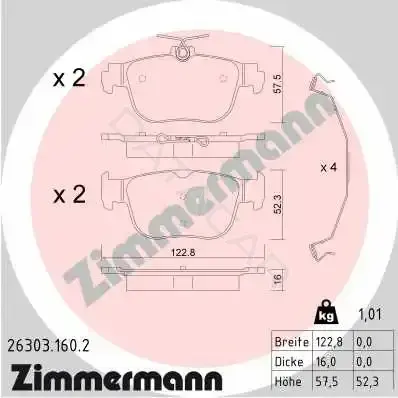 Тормозные колодки ZIMMERMANN 26303.160.2