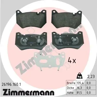 Тормозные колодки ZIMMERMANN 26196.160.1