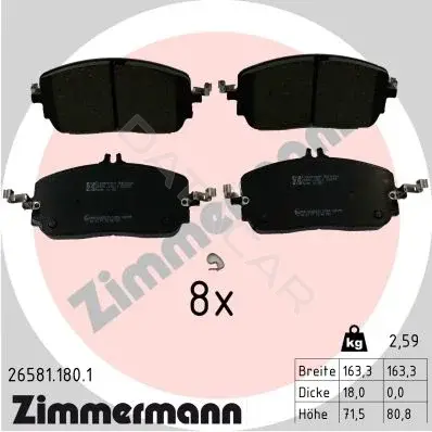 Тормозные колодки ZIMMERMANN 26581.180.1