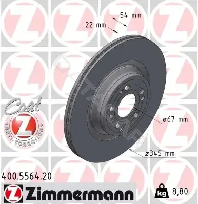 Тормозные диски ZIMMERMANN 400.5564.20