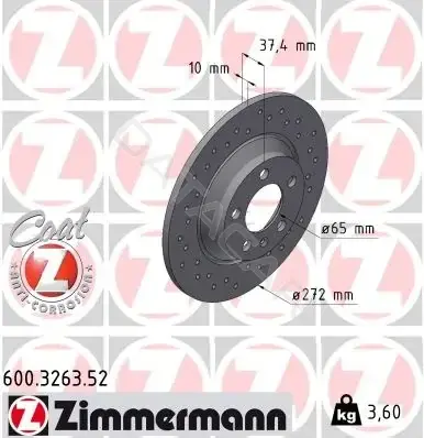 Тормозные диски ZIMMERMANN 600.3263.52