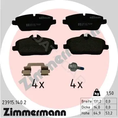 Тормозные колодки ZIMMERMANN 23915.140.2