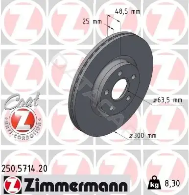 Тормозные диски ZIMMERMANN 250.5714.20