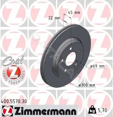 Тормозные диски ZIMMERMANN 400.5570.30