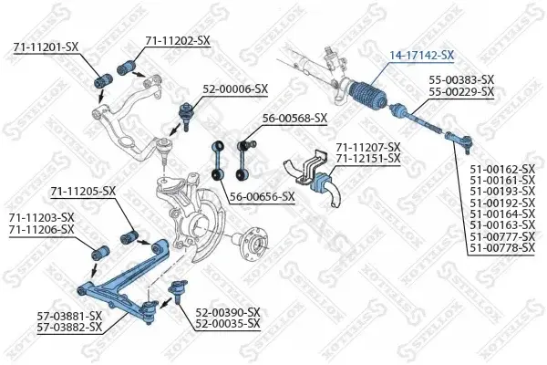 Пыльник рулевой рейки STELLOX 14-17142-SX