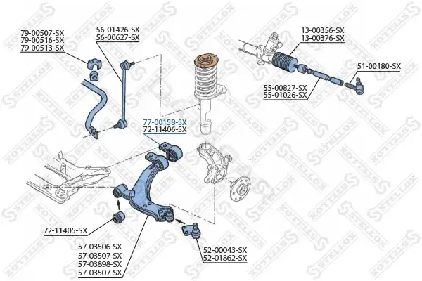 Сайлентблок рычага STELLOX 77-00158-SX