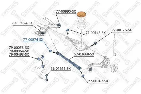 Сайлентблок рычага STELLOX 77-00874-SX