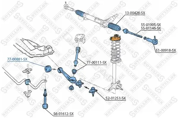 Сайлентблок рычага STELLOX 77-00881-SX
