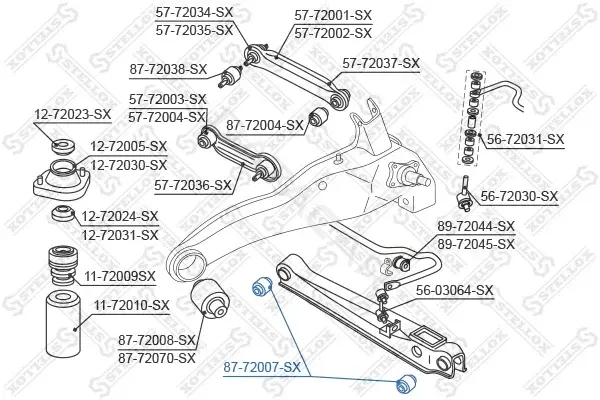 Сайлентблок рычага STELLOX 87-72007-SX