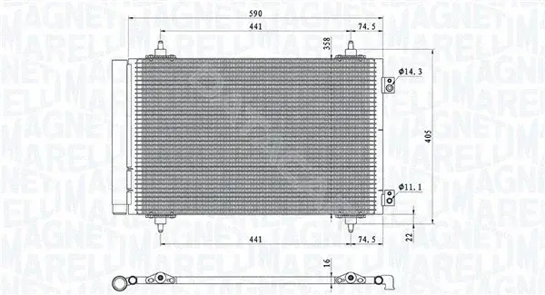Радиатор кондиционера MAGNETI MARELLI 350203710000