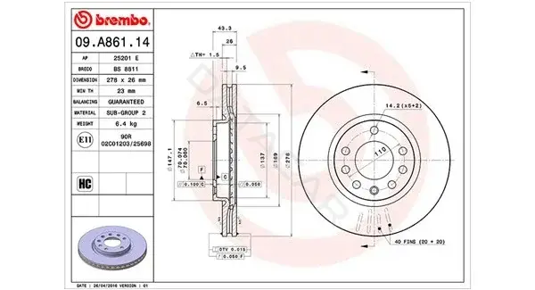 Тормозные диски MAGNETI MARELLI 360406103200