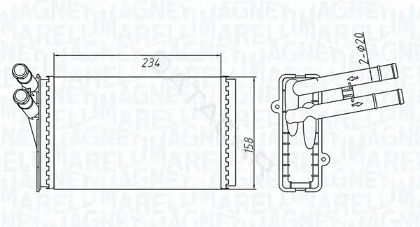 Радиатор печки MAGNETI MARELLI 350218409000