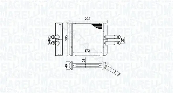 Радиатор печки MAGNETI MARELLI 350218429000