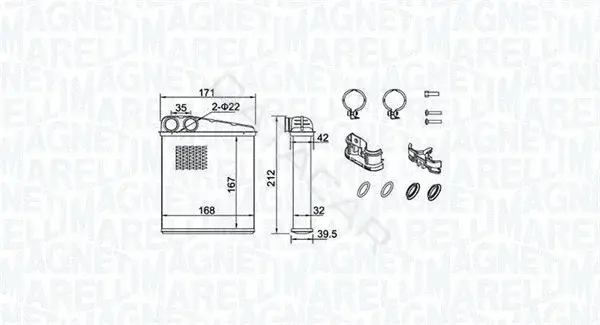 Радиатор печки MAGNETI MARELLI 350218440000