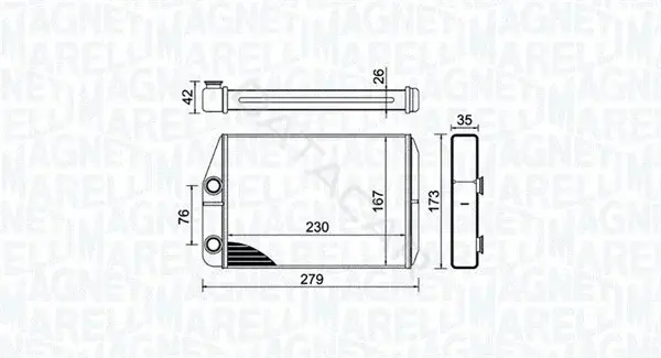 Радиатор печки MAGNETI MARELLI 350218443000