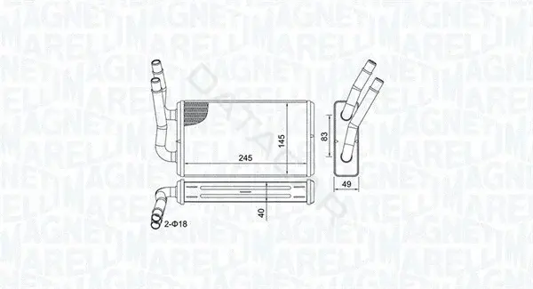 Радиатор печки MAGNETI MARELLI 350218450000