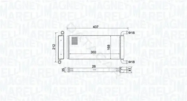 Радиатор печки MAGNETI MARELLI 350218451000