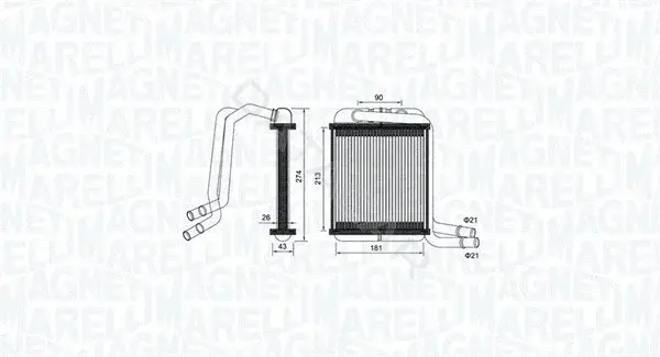 Радиатор печки MAGNETI MARELLI 350218458000