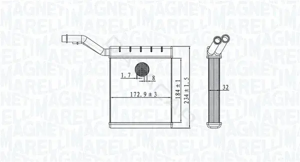 Радиатор печки MAGNETI MARELLI 350218480000