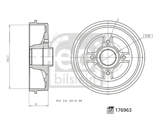 Тормозной барабан FEBI 176963