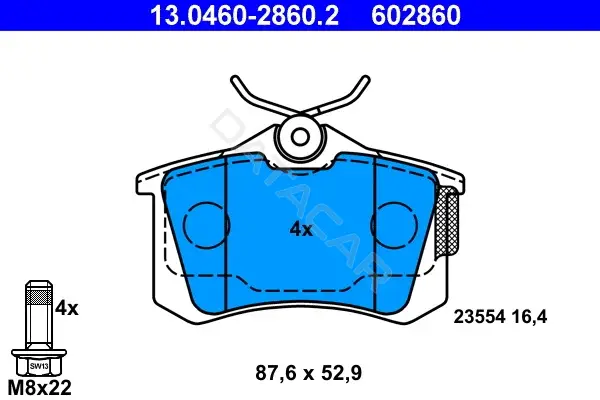 Тормозные колодки ATE 13.0460-2860.2