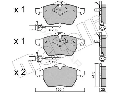 Тормозные колодки METELLI 22-0181-3