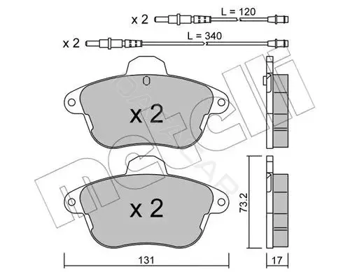 Тормозные колодки METELLI 22-0184-1