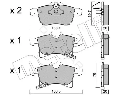 Тормозные колодки METELLI 22-0539-0