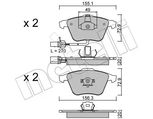 Тормозные колодки METELLI 22-0549-1