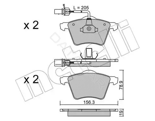Тормозные колодки METELLI 22-0550-1