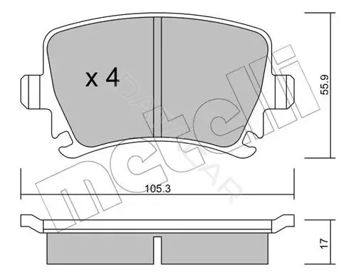 Тормозные колодки METELLI 22-0553-0