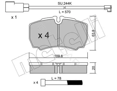 Тормозные колодки METELLI 22-0604-2K