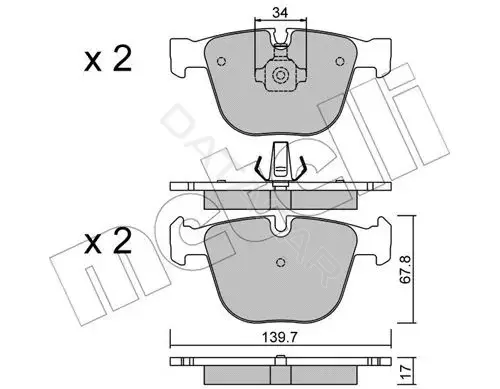 Тормозные колодки METELLI 22-0773-0