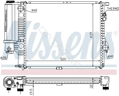 Радиатор охлаждения NISSENS 60607A