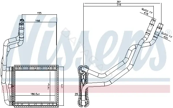 Радиатор печки NISSENS 707211