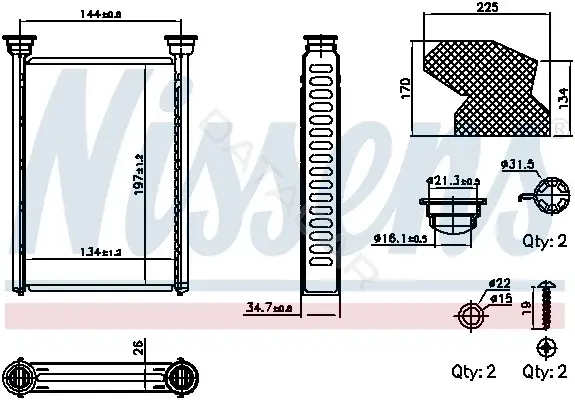 Радиатор печки NISSENS 707309