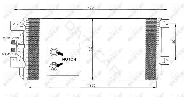 Радиатор кондиционера NRF 35140
