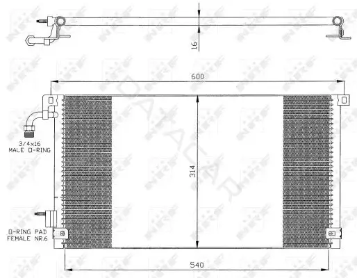 Радиатор кондиционера NRF 35328