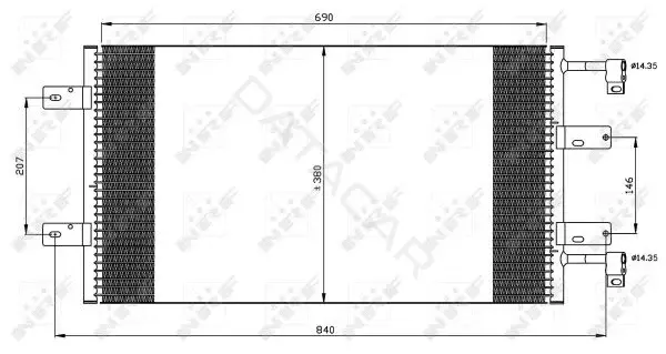 Радиатор кондиционера NRF 35505