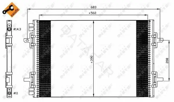 Радиатор кондиционера NRF 35634