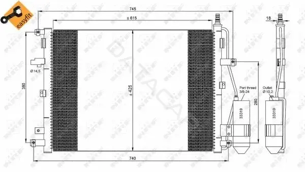 Радиатор кондиционера NRF 35876