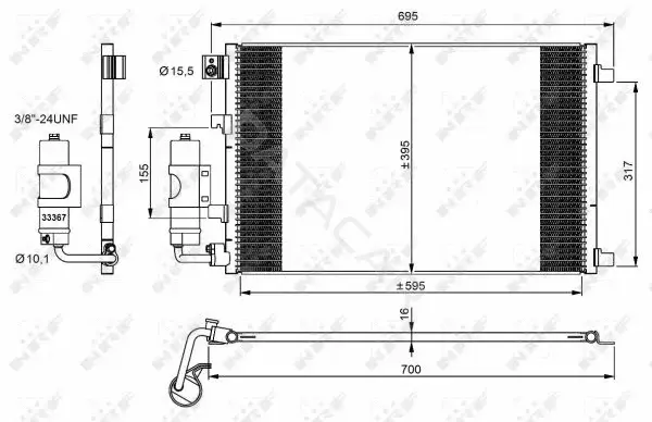 Радиатор кондиционера NRF 35973